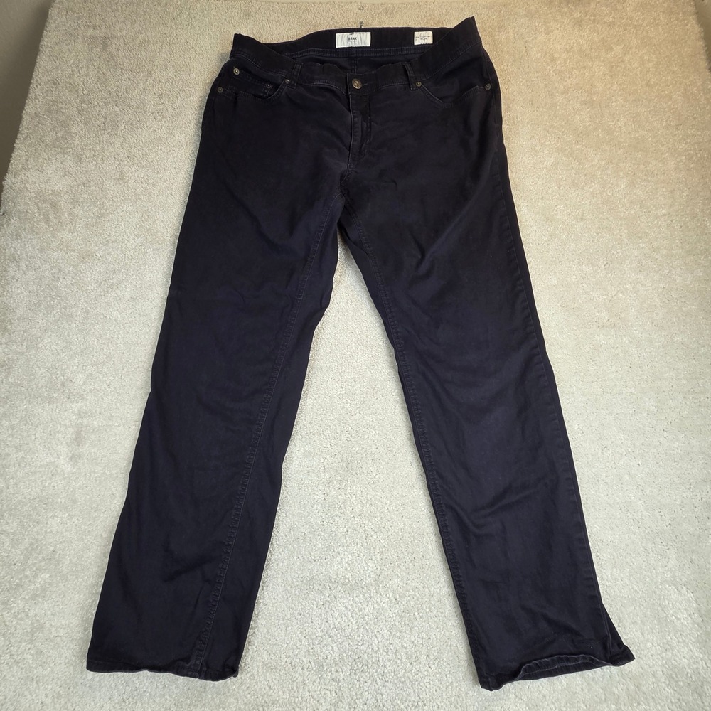 Brax Cooper Fancy Regular Fit Navy Blue Pants Mens 38/29 Flat Front Straight Leg